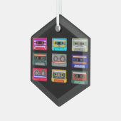 レトロカラフルカセッテ80ズノスタルジア ガラスオーナメント (正面左)