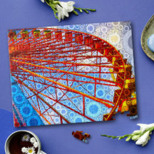 レトロカラフルカーニバルフェリスホイールアポップ・アートのート