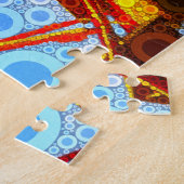 レトロカラフルカーニバルフェリスホイールアポップ・アートのート ジグソーパズル (側面)