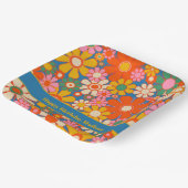 レトロカラフルガーデン60s 70s花柄 ペーパープレート (傾斜あり)
