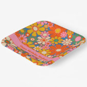 レトロカラフルガーデン60s 70s花柄 ペーパープレート (傾斜あり)