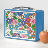 レトロカラフルガーデン60s 70s花柄 メタルランチボックス (インサイチュ)