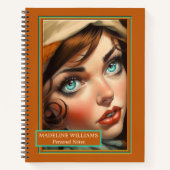 レトロカラフルガーリーイラストレーション ノートブック (正面)