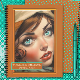 レトロカラフルガーリーイラストレーション ノートブック