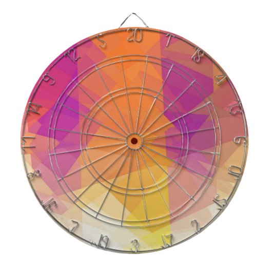 レトロカラフルキュービズム美術 ダーツボード (正面)
