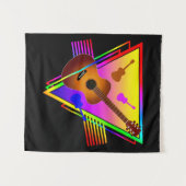 レトロカラフルギター タペストリー (正面(横))