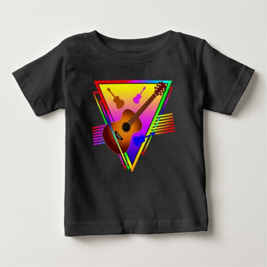 レトロカラフルギター ベビーTシャツ (正面)