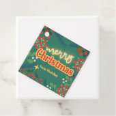 レトロカラフルクモダンリスマスパーティの招待状 フェイバータグ (インサイチュ)