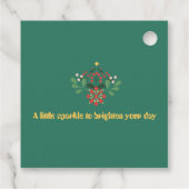 レトロカラフルクモダンリスマスパーティの招待状 フェイバータグ (裏面)