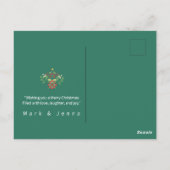 レトロカラフルクモダンリスマスボタニカルカード ポストカード (裏面)