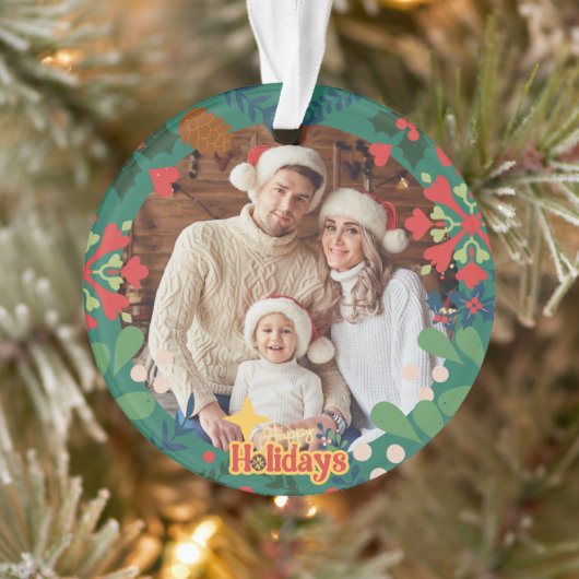 レトロカラフルクモダンリスマス植物学 オーナメント (ツリー)