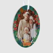 レトロカラフルクモダンリスマス植物学 オーナメント (正面)