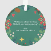 レトロカラフルクモダンリスマス植物学 オーナメント (裏面)