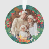 レトロカラフルクモダンリスマス植物学 オーナメント (正面)