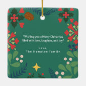 レトロカラフルクモダンリスマス植物学 セラミックオーナメント (裏面)