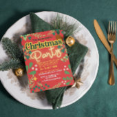 レトロカラフルクモダンリスマス植物学 招待状