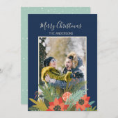 レトロカラフルクリスマスギフトボックスの写真 シーズンカード (正面/裏面)