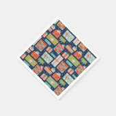 レトロカラフルクリスマスギフトボックスホリデー スタンダードカクテルナプキン (角)