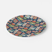 レトロカラフルクリスマスギフトボックスホリデー ペーパープレート (アングル)