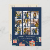 レトロカラフルクリスマスギフトボックス9写真 シーズンポストカード (正面/裏面)