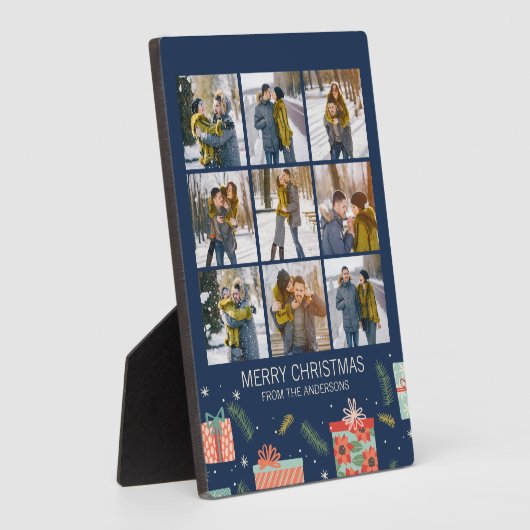 レトロカラフルクリスマスギフトボックス9写真 フォトプラーク (側面)