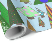 レトロカラフルクリスマスツリー ラッピングペーパー (ロールコーナー)