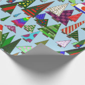 レトロカラフルクリスマスツリー ラッピングペーパー (角)