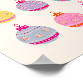 レトロカラフルクリスマスバウブル ポスター (角)