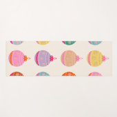 レトロカラフルクリスマスバウブル ヨガマット (正面(横))