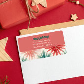 レトロカラフルクリスマスファミリーギフトラベルラベル 長方形シール