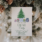 レトロカラフルクリスマスプレゼントツリーパーティー 招待状