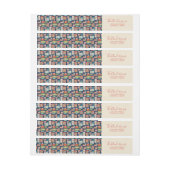 レトロカラフルクリスマスプレゼント ラップアラウンドラベル (シート)