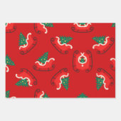 レトロカラフルクリスマスラッピング紙 ラッピングペーパーシート (正面2)
