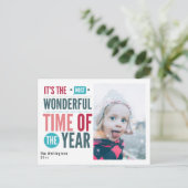 レトロカラフルクリスマス引用文写真 シーズンポストカード (スタンド正面)