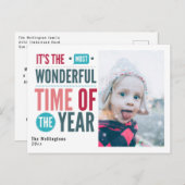 レトロカラフルクリスマス引用文写真 シーズンポストカード (正面/裏面)