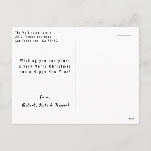 レトロカラフルクリスマス引用文写真 シーズンポストカード (裏面)