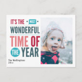 レトロカラフルクリスマス引用文写真 シーズンポストカード (正面)