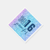 レトロカラフルグリッター及びキラキラ スタンダードカクテルナプキン (角)