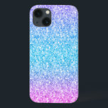 レトロカラフルグリッター及びキラキラ iPhone 13ケース<br><div class="desc">エレガントシンプルカラフルレトログリッターとキラキラ。ピンクの緑と青のグラデーションのトーングリッター。</div>