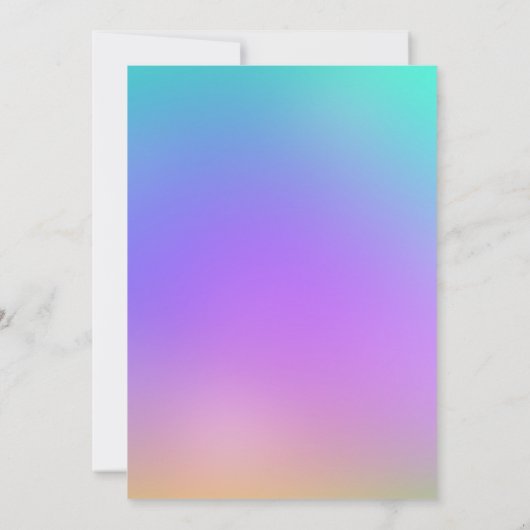 レトロカラフルグリーンパープルグラディエント赤ちゃんシャワー 招待状 (裏面)