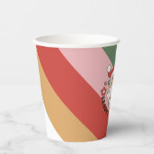 レトロカラフルグルービーと明るいクリスマス 紙コップ (正面)