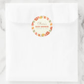 レトロカラフルグルーヴィデイジーフラワーベビーシャワー ラウンドシール (バッグ)