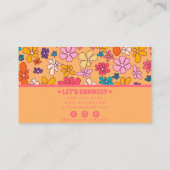 レトロカラフルグルーヴィフローラボーガーリートレンディー 名刺 (裏面)
