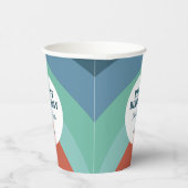 レトロカラフルグルーヴィレインボーハッピーバースデー 紙コップ (右)