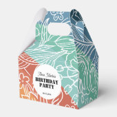 レトロカラフルグルーヴィレインボーフローラ誕生日 フェイバーボックス (裏面サイド)