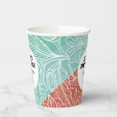 レトロカラフルグルーヴィレインボーフローラ誕生日 紙コップ (左)