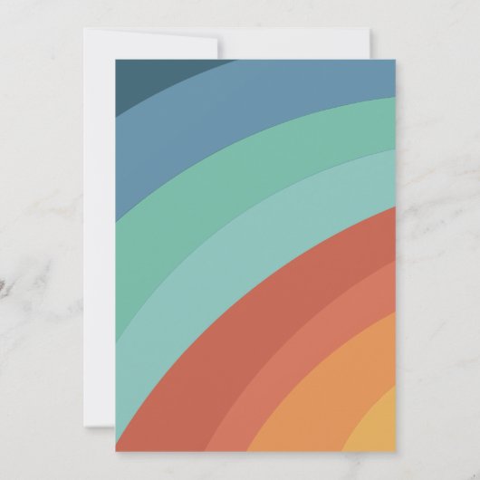 レトロカラフルグルーヴィレインボーフローラ60th誕生日 招待状 (裏面)