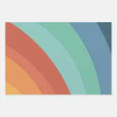 レトロカラフルグルーヴィレインボーフローラ ラッピングペーパーシート (正面2)