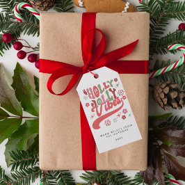 レトロカラフルグルーヴィーホリーすてきビーブホリデイ ギフトタグ