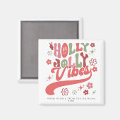 レトロカラフルグルーヴィーホリーすてきビーブホリデイ マグネット (正面/裏面)